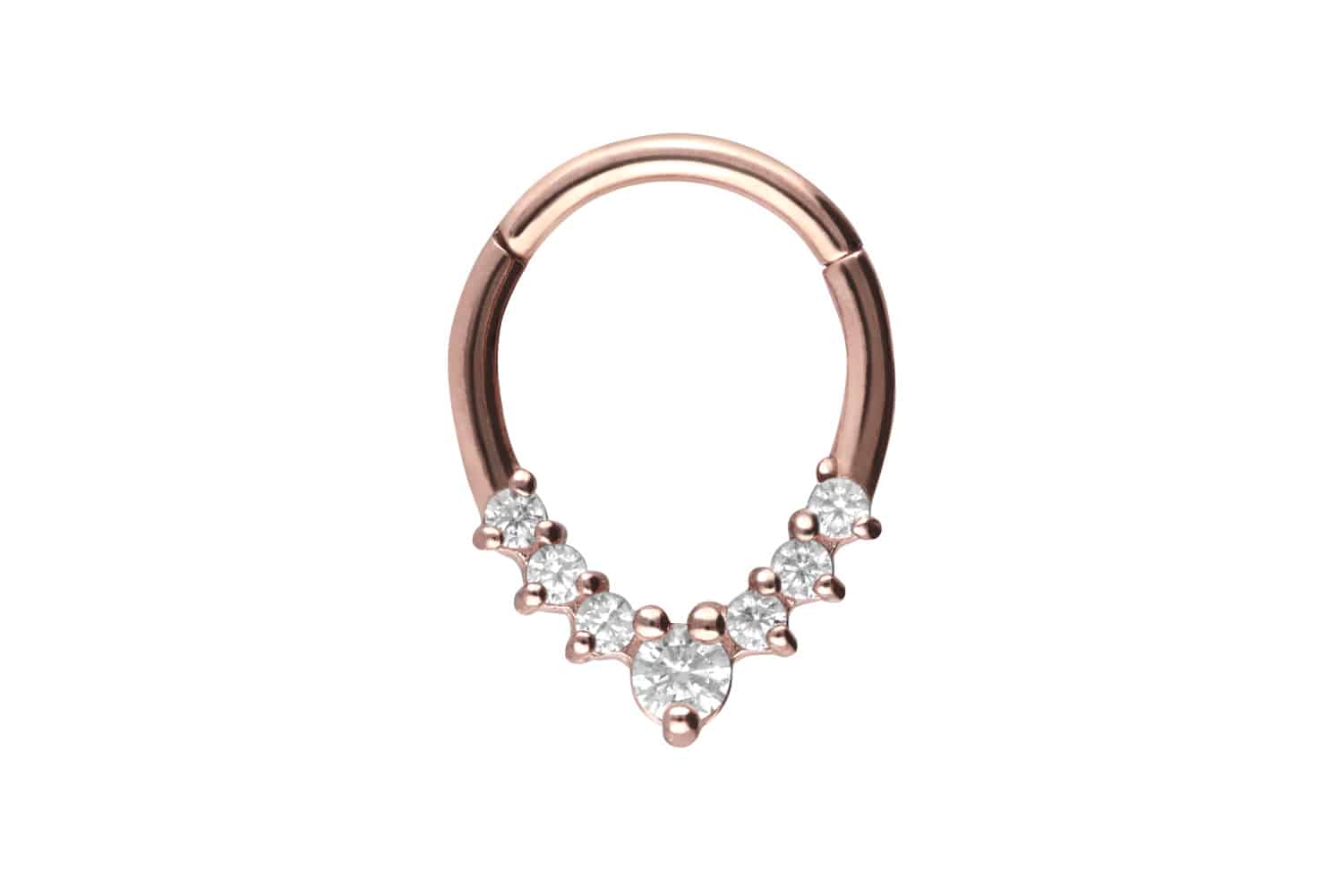 Chirurgenstahl Segmentring Clicker Piercing TROPFEN + 7 KRISTALLE